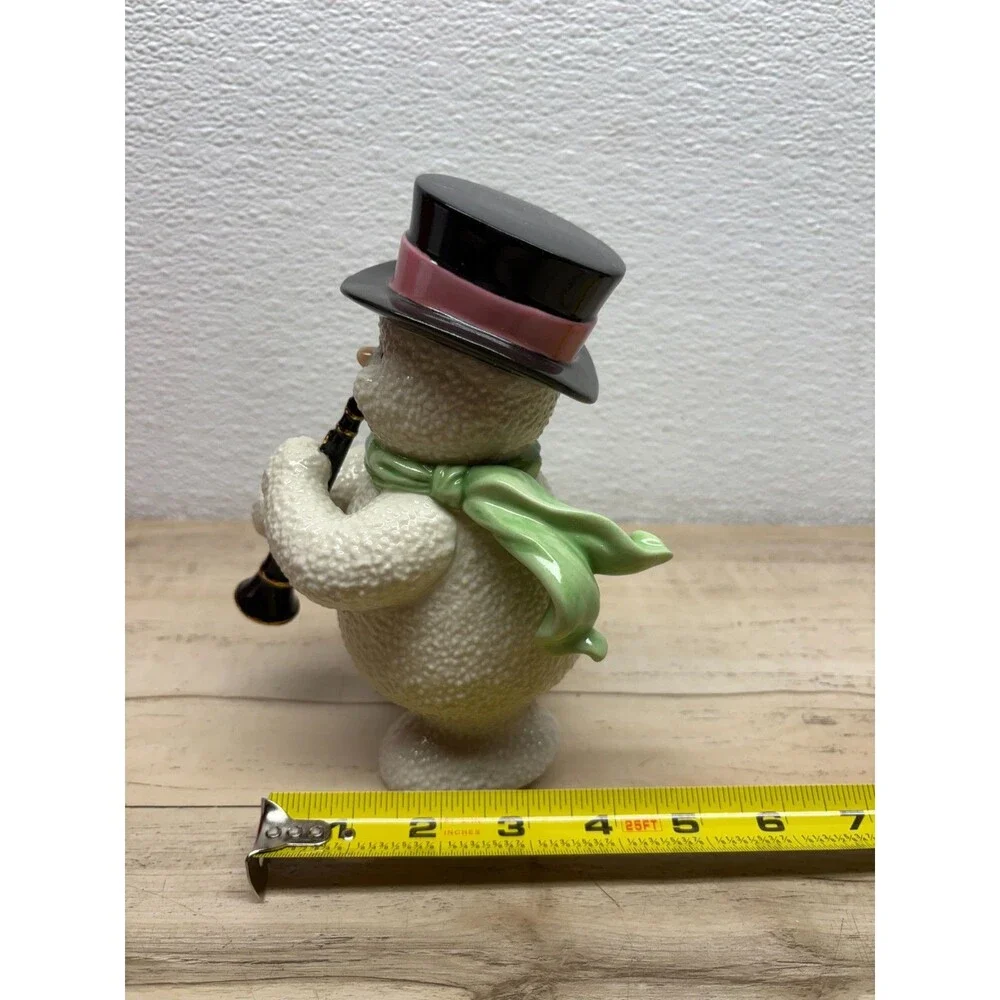 2012 Lenox Snowy Clarinet Snowman Porcelain Figurine With 24K Gold Accents